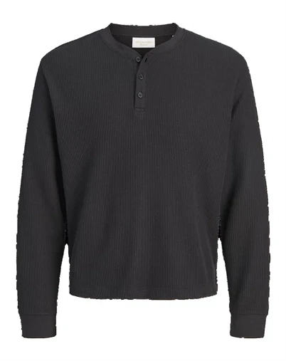 Jack & Jones - JORChamberi Henley Langærmet Trøje - Black